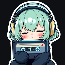 toktape mascot: a mint-haired chibi in headphones